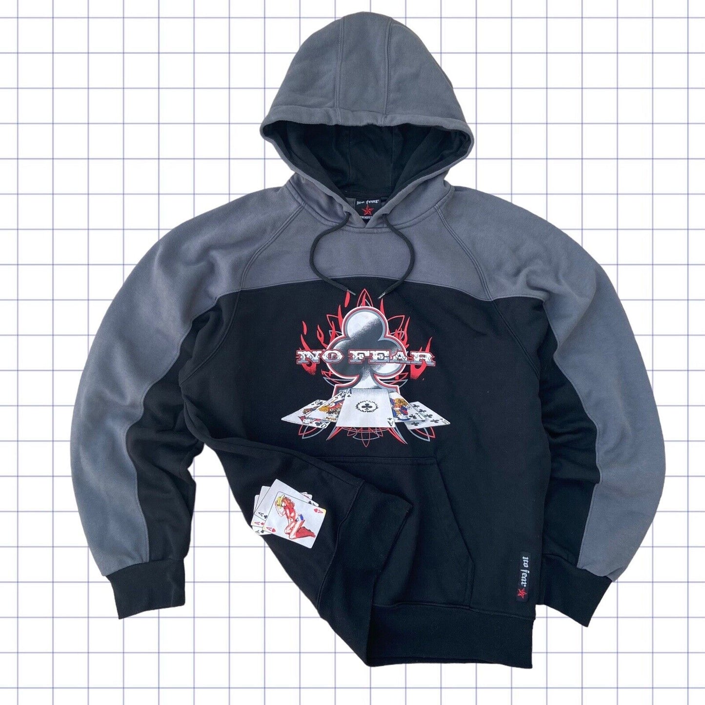 Jnco Style No Fear Playing Cards Hoodie - L