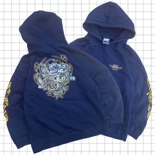 Jnco Tribal Style Dragon & Tiger Hoodie - M