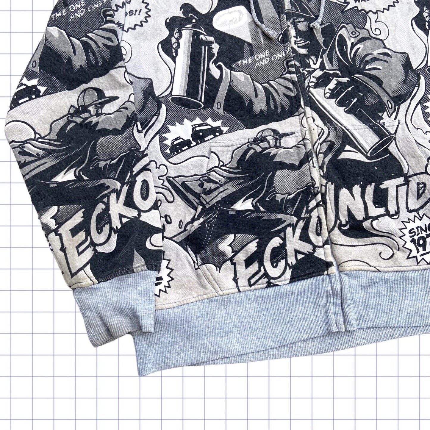 Rare Cartoon Graffiti Print Ecko Zip Up - M/L