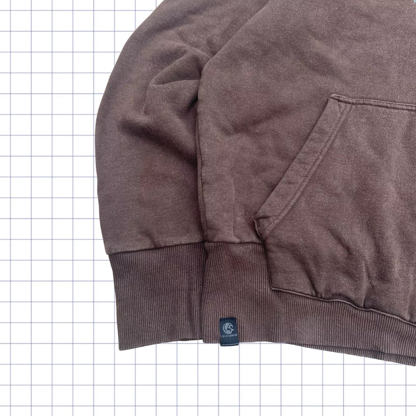 Vintage Ripcurl Planet Brown Hoodie - M/L