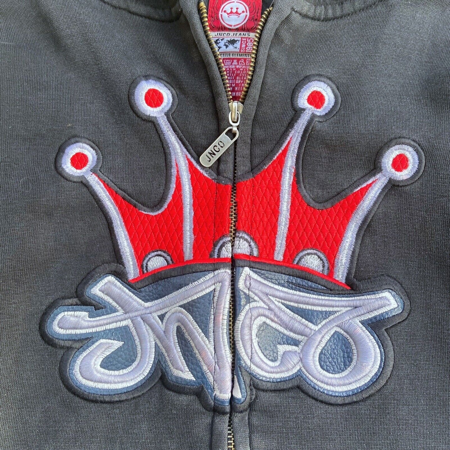 Rare JNCO Crown Zipup Hoodie - S