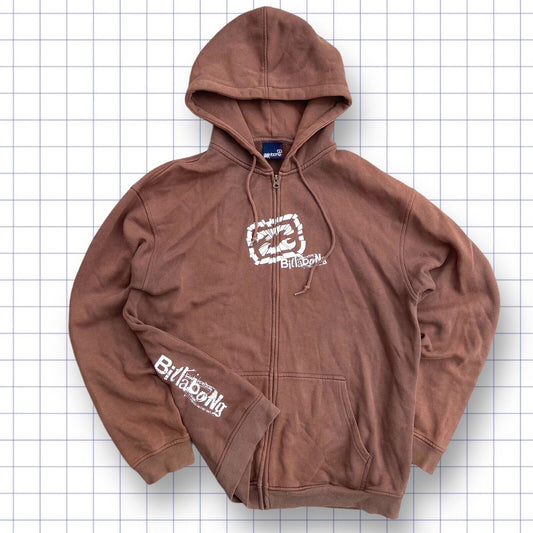 Vintage Brown Billabong Logo & Spellout Zip up - L