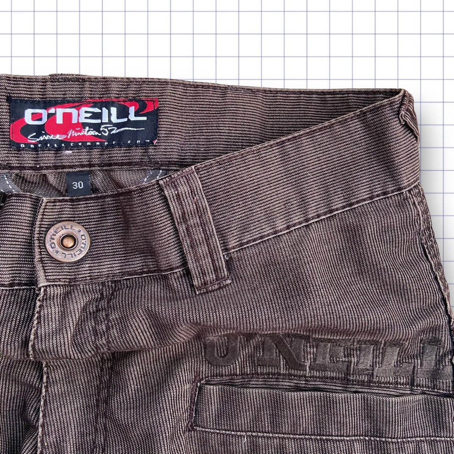 Vintage Brown Oneill Spellout Utility Trousers 34W 34L