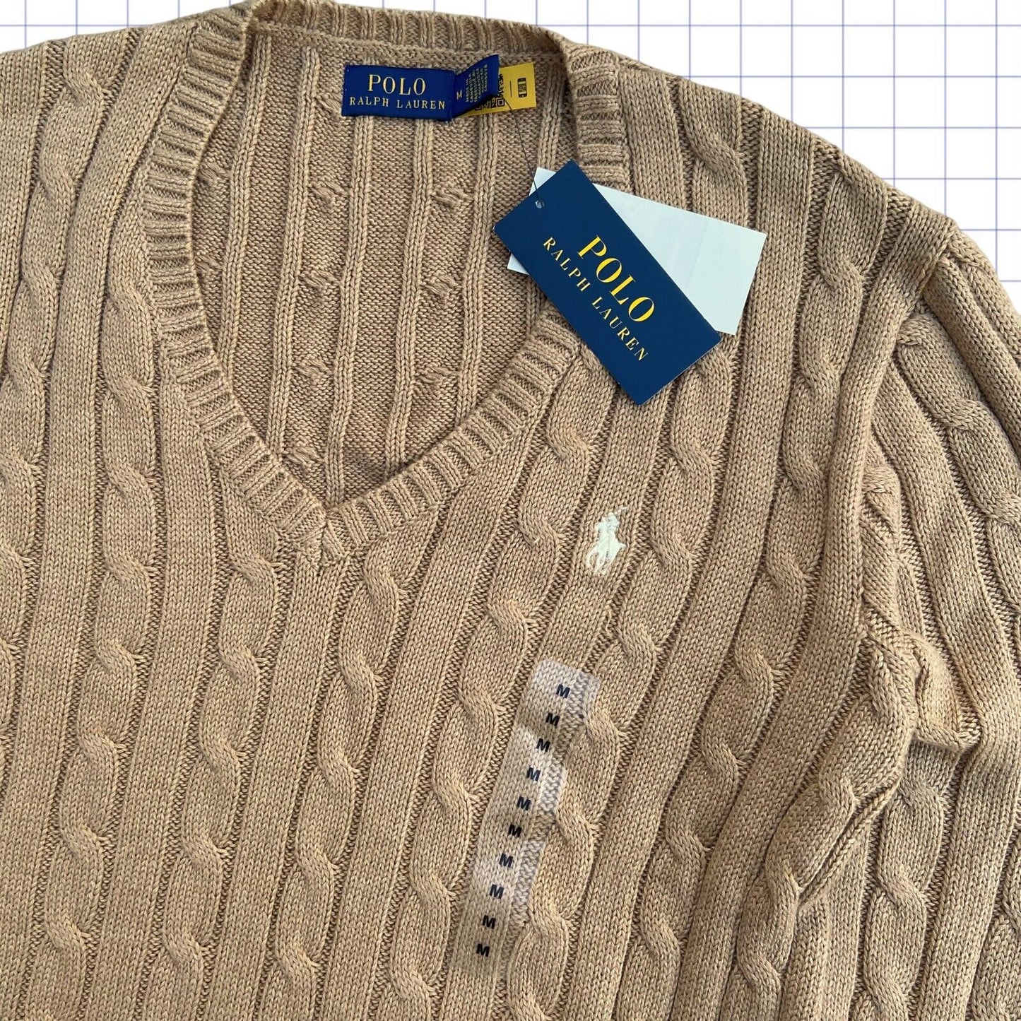 Vintage Polo Ralph Lauren Cable Knit Jumper - M