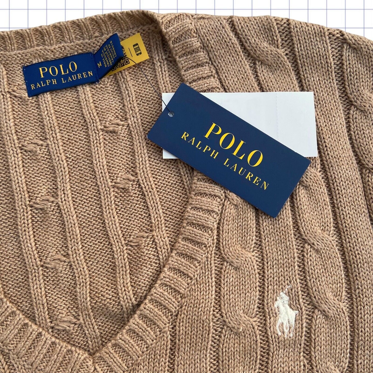 Vintage Polo Ralph Lauren Cable Knit Jumper - M