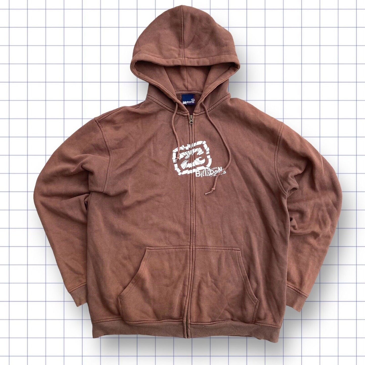 Vintage Brown Billabong Logo & Spellout Zip up - L