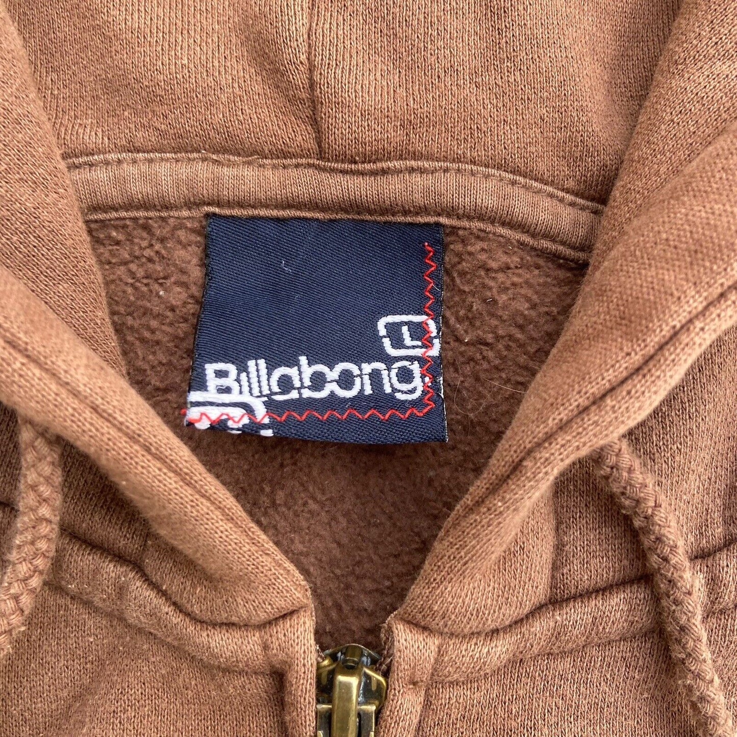 Vintage Brown Billabong Logo & Spellout Zip up - L