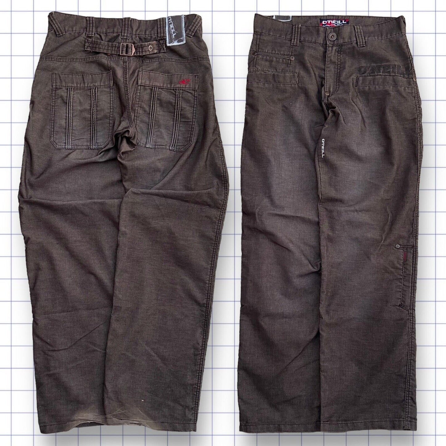 Vintage Brown Oneill Spellout Utility Trousers 34W 34L