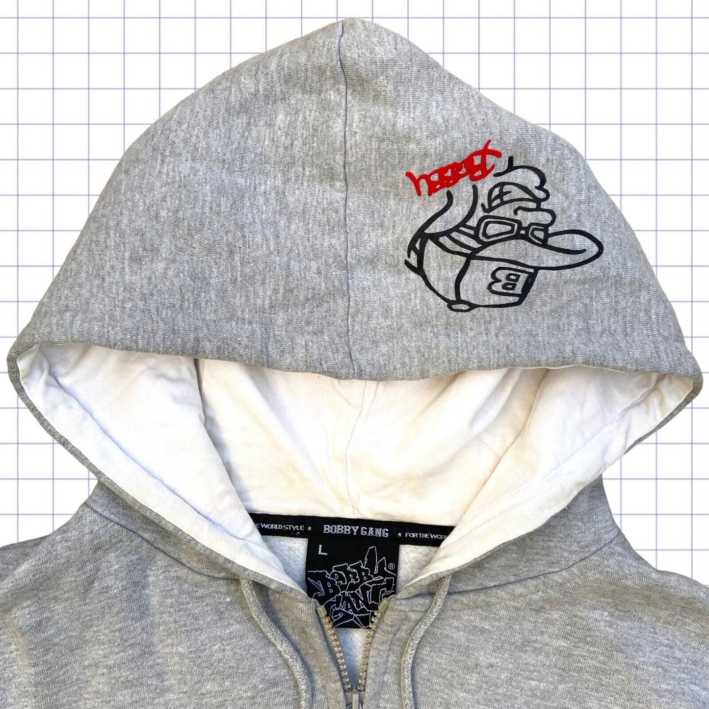 Vintage Bobby Gang Y2K Character Zip Up Hoodie - S/M