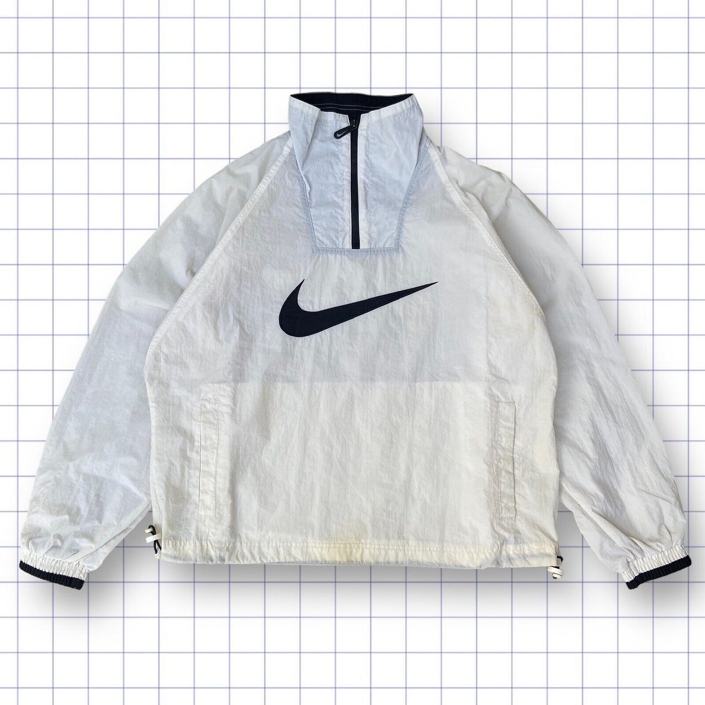 90’s Nike 1/4 Zip Up Cream Jacket/Windbreaker