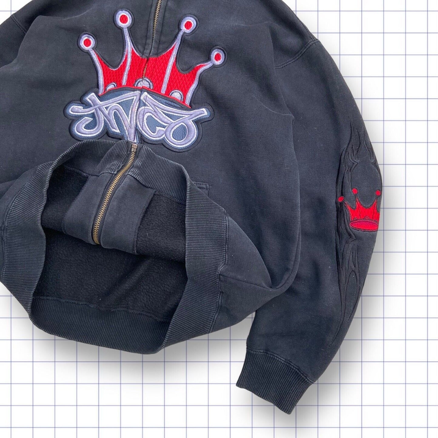 Rare JNCO Crown Zipup Hoodie - S