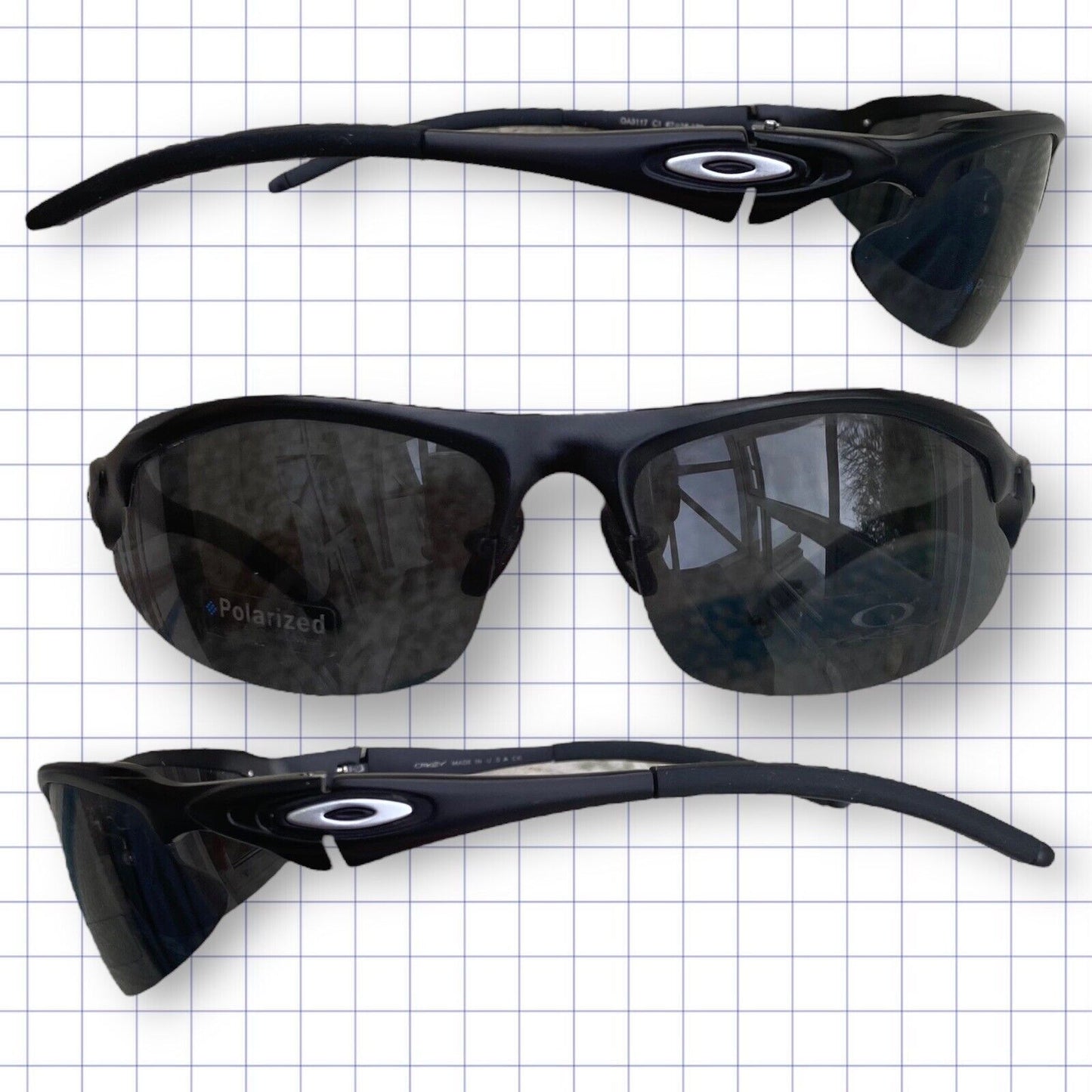 Oakley Black Polarized Glasses Silver Logo