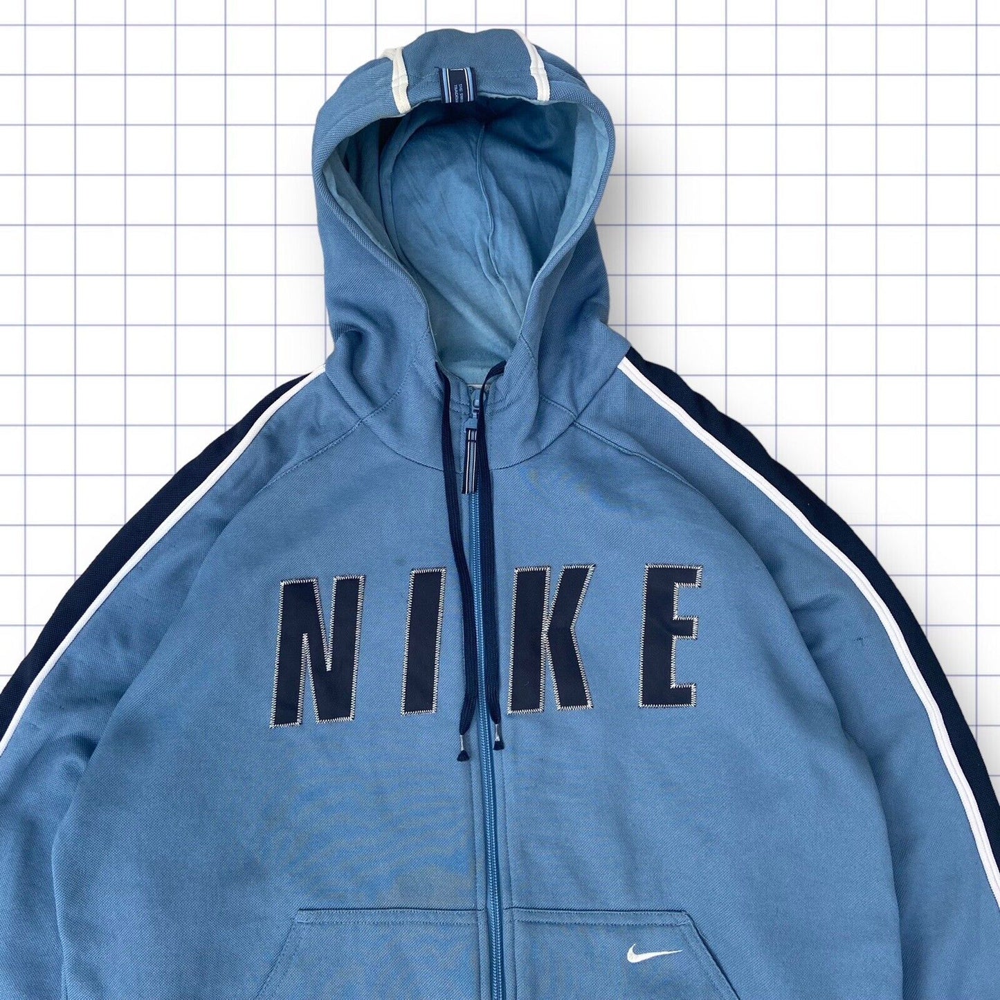 Early 2000’s Nike Zip up Track Jacket Baby Blue Embroidered Spellout